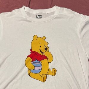 Uniqlo White T-Shirt with Winnie the Pooh Graphic
